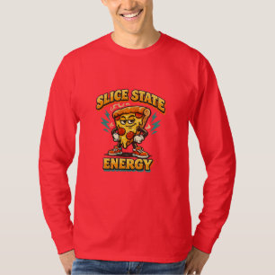 Slice State Energy Retro Pizza Lover Funny Graphic T-Shirt