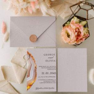 Sliced Agate Abstract Wedding Invitation