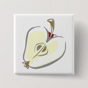 Sliced Apple 15 Cm Square Badge