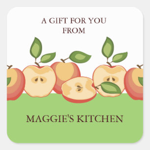 Sliced apples pies canning fruit lovers square sticker