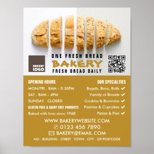 Sliced Bread Loaf, Bakers, Bakery Store Advert Poster