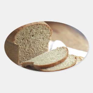 Sliced Bread photo Oval Sticker