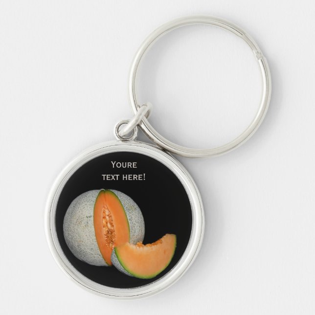 Sliced Cantaloupe Melon Key Ring (Front)