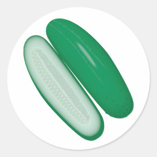 sliced cucumber classic round sticker