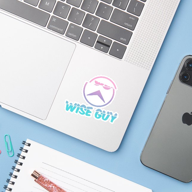 Sliced Custom-Cut Vinyl Sticker (Laptop w/ iPhone)