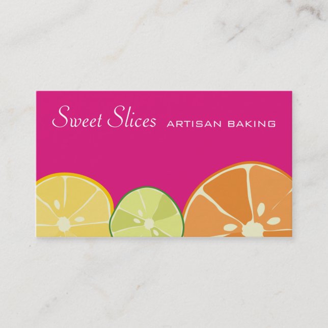 sliced fresh fruit baking bakery business cards (Front)
