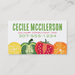 sliced fruit vegetable chef catering business ccar business card
