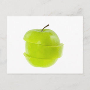 Sliced green apple postcard