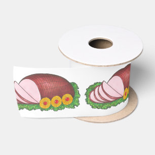 Sliced Ham Christmas Easter Dinner Holiday Food Satin Ribbon