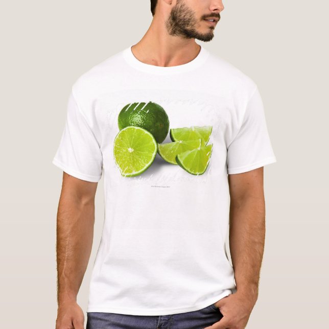 Sliced lime wedge, on white background, cut out T-Shirt (Front)