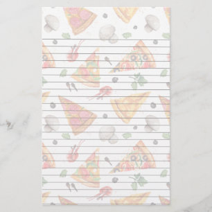 Sliced of Pizza and Mushrooms Stationery
