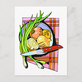 Sliced Onions and Potatoes Postcard