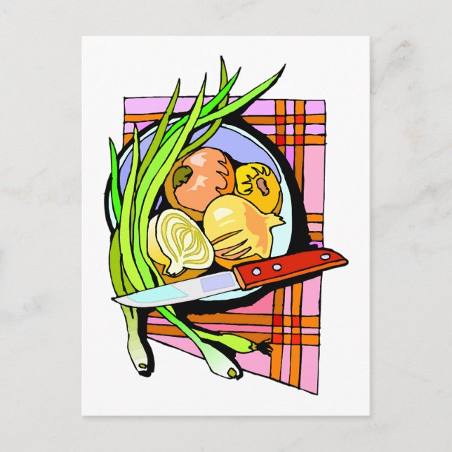 Sliced Onions and Potatoes Postcard (Front)