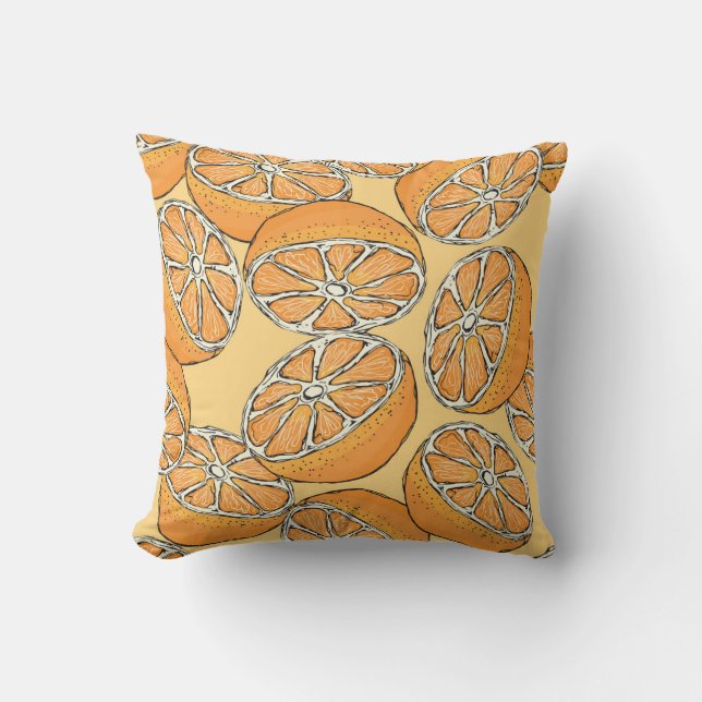 Sliced oranges: seamless vintage pattern. cushion (Front)