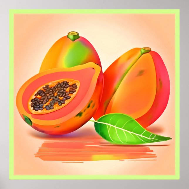 Sliced Papaya Freshness Poster (Front)