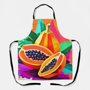 Sliced Papaya Pop Art Apron