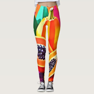 Sliced Papaya Pop Art Leggings