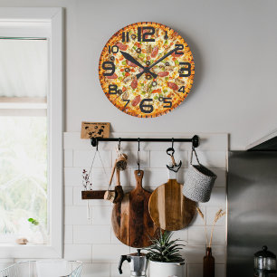Sliced Pizza Round Clock