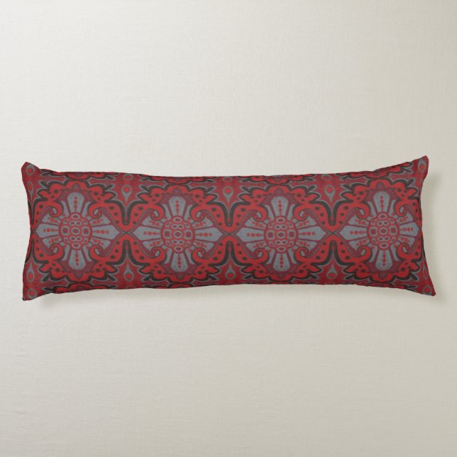 "Sliced pomegranat" organic forms bohemian pattern Body Cushion (Back)