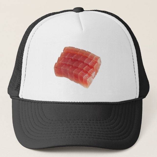 Sliced raw bluefin tuna trucker hat (Front)