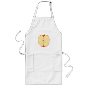 Sliced Red Apple With Seeds Aprons, customisable Long Apron