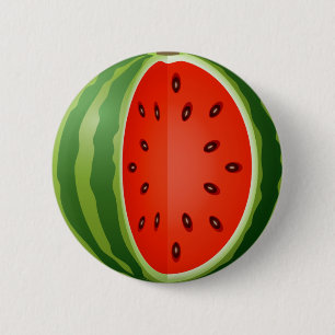 SLICED WATERMELON 6 CM ROUND BADGE
