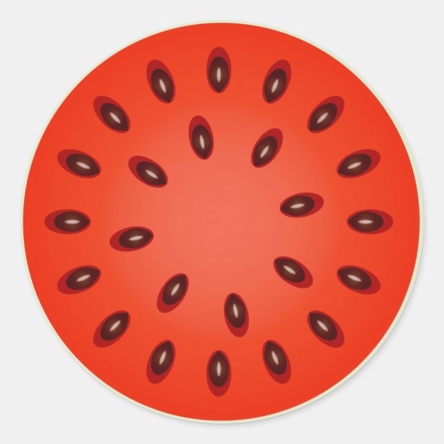 SLICED WATERMELON CLASSIC ROUND STICKER (Front)
