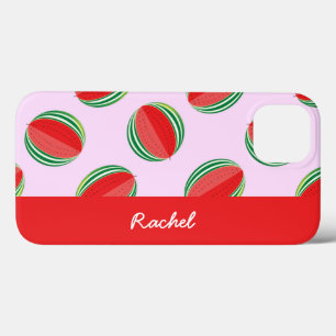 Sliced watermelon pattern on pink iPhone 13 case