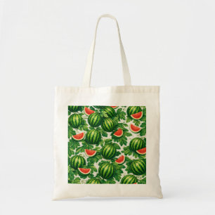 Sliced Watermelon Vine Pattern Tote Bag