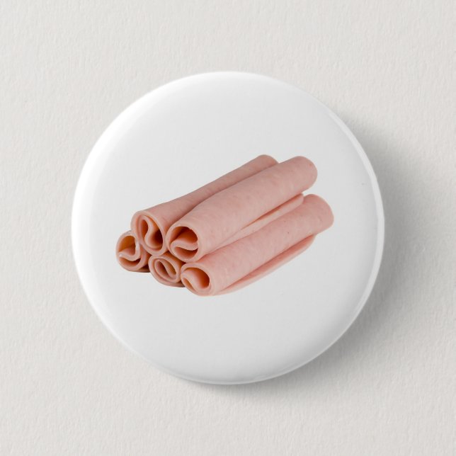 Slices of ham 6 cm round badge (Front)