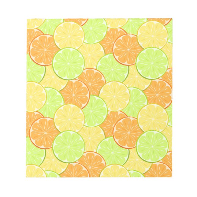 Slices of orange, lemon, lime notepad (Front)