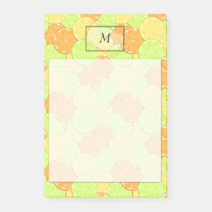 Slices of orange, lemon, lime post-it notes