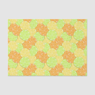 Slices of orange, lemon, lime tissue paper