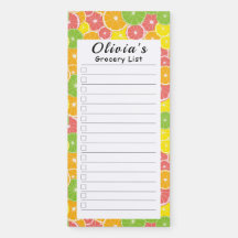 Slices of Orange Seamless Pattern Magnetic Notepad