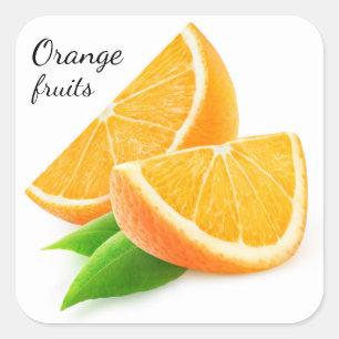 Slices of orange square sticker