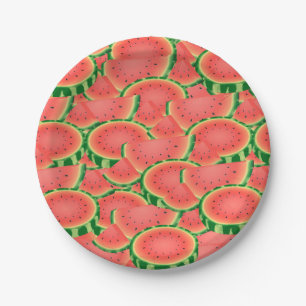 Slices of Watermelon Pattern Paper Plate
