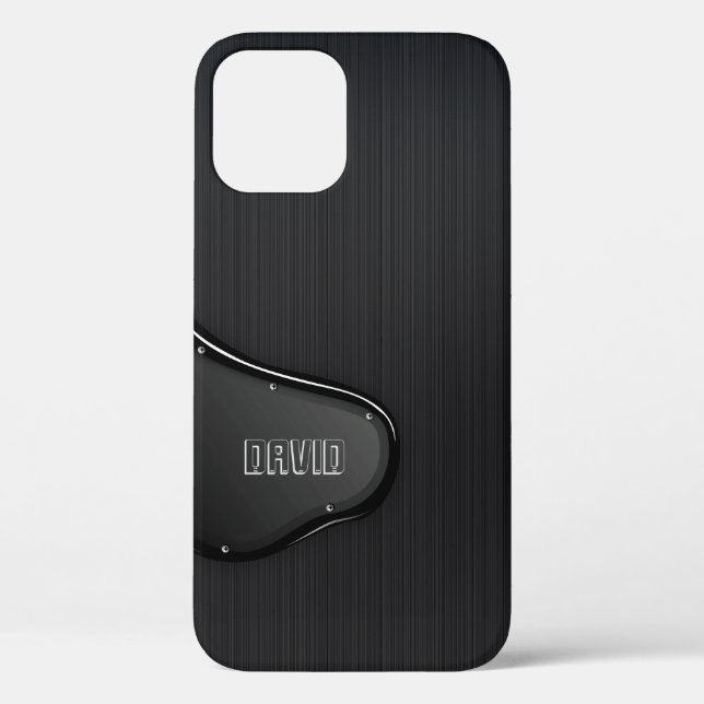 Slick Black Metallic Texture Case-Mate iPhone Case (Back)