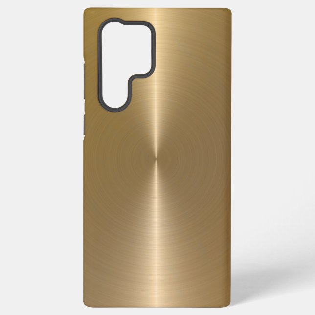 Slick Faux Gold Metallic Stainless Steel Look Samsung Galaxy S22 Ultra Case (Back)