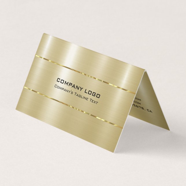 Slick gold background business card (Front)