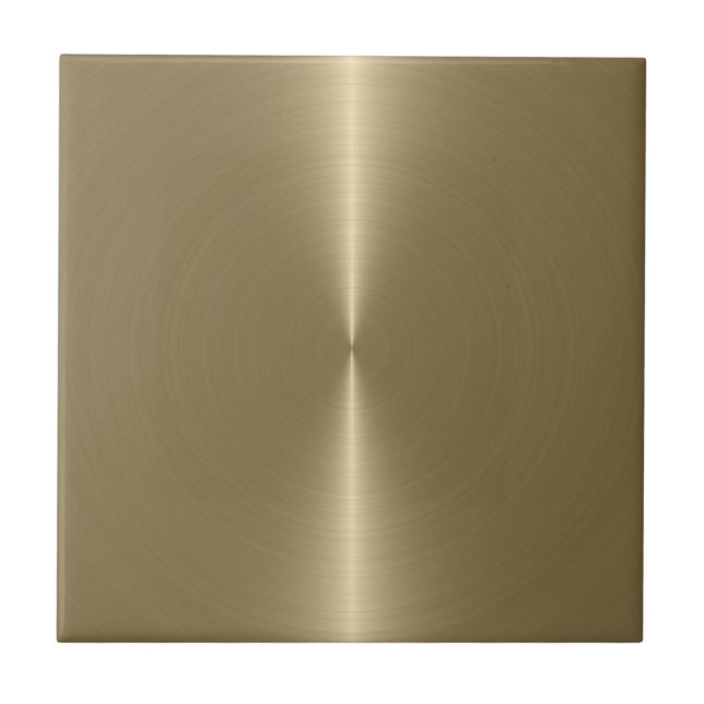 Slick Metallic Faux Gold Stainless Steel Look Tile (Front)