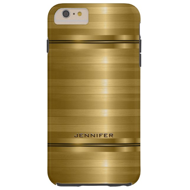 Slick Metallic Gold Print Stripes Print Case-Mate iPhone Case (Back)