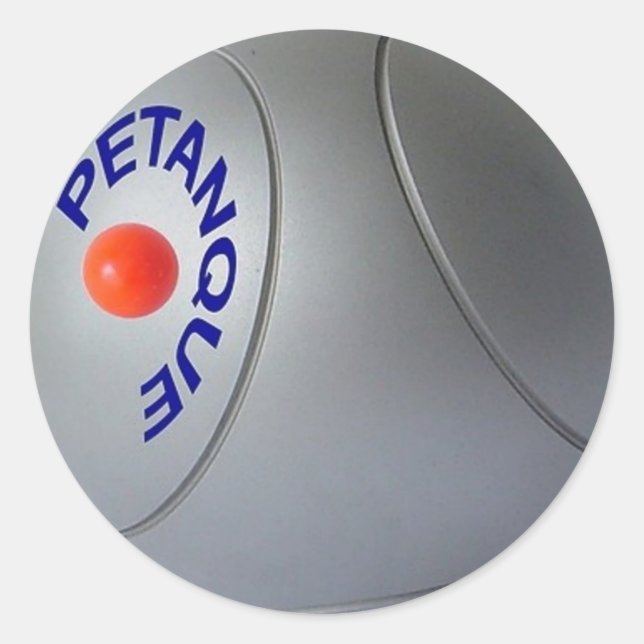 Slick metallic Petanque ball design Classic Round Sticker (Front)