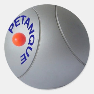 Slick metallic Petanque ball design Classic Round Sticker