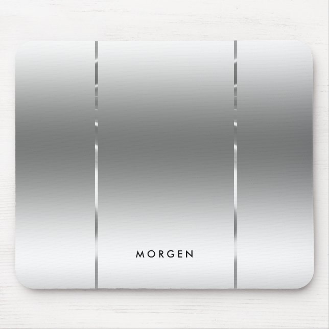 Slick modern shiny silver-grey background mouse mat (Front)