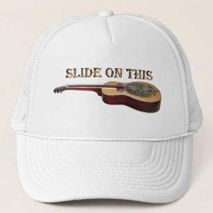 slide guitar hat, dobro trucker hat