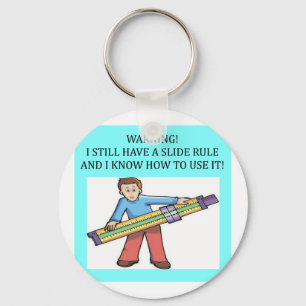 slide rule math humor key ring