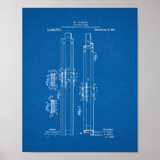 Slide-rule Runner Patent - Blueprint Poster