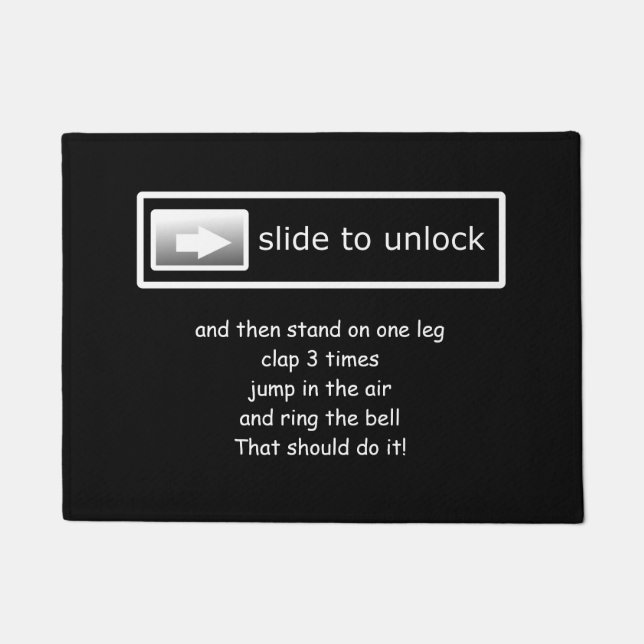slide to unlock funny doormat (Front)