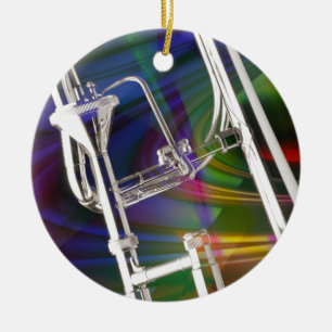 Slide Trombone Christmas Ornament YOU ADD TEXT
