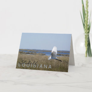 "Slidell, Louisiana" egret greeting card